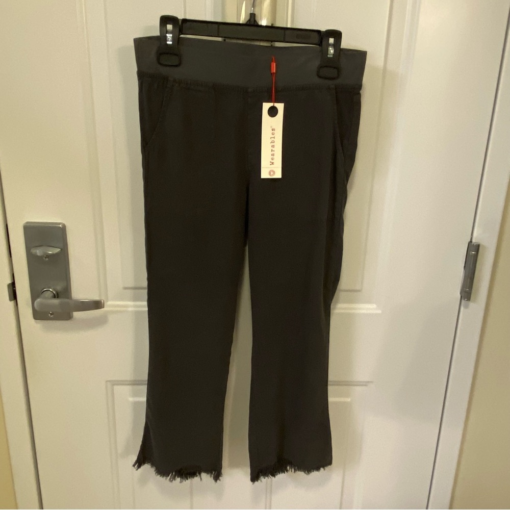 XCVI Wearables Dark Gray Frayed Hem Pants - Picture 2 of 14